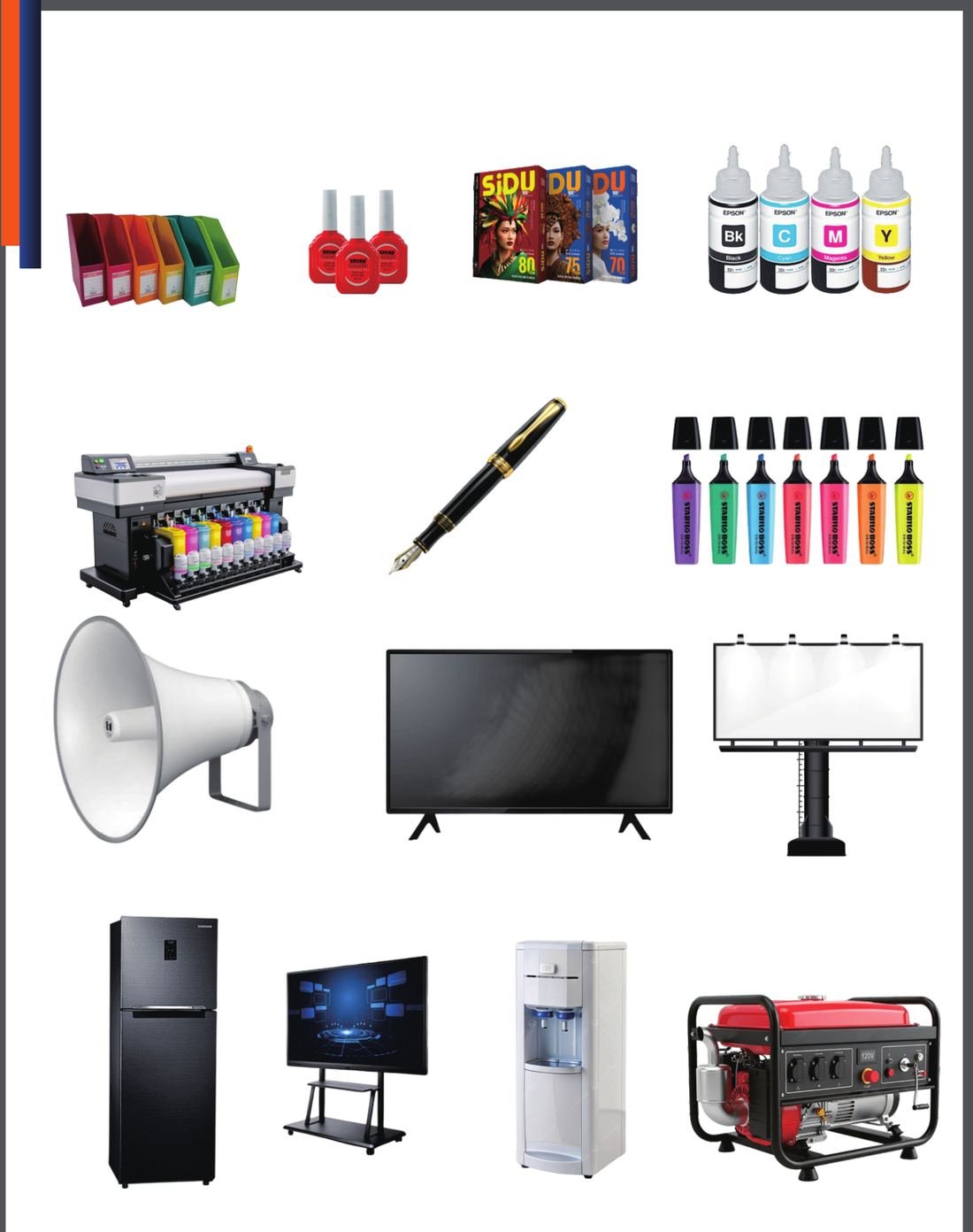 Produk ATK, percetakan, dan elektronik pendukung